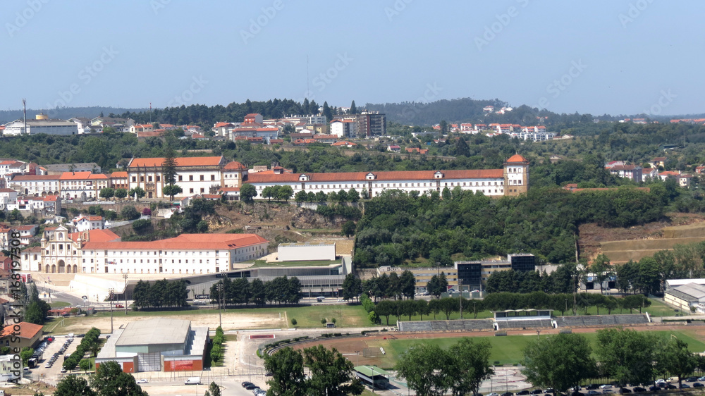 Portugal - Coimbra - Vue de la tour de l'université sur le monastère Santa Clara-a-Nova