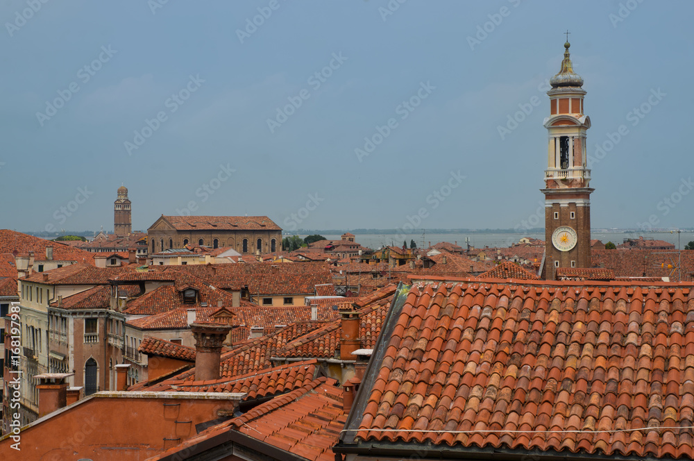 beautiful panoramic view on Venice from the top