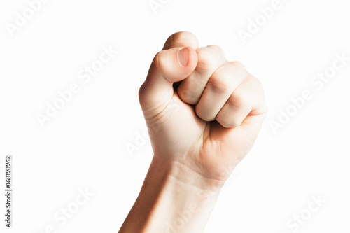 clenched fist held in protest