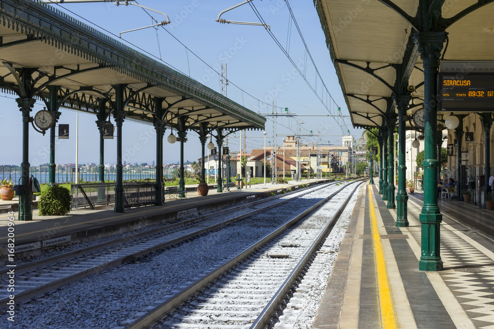 Railway station of Taormina in Sicily, Italy