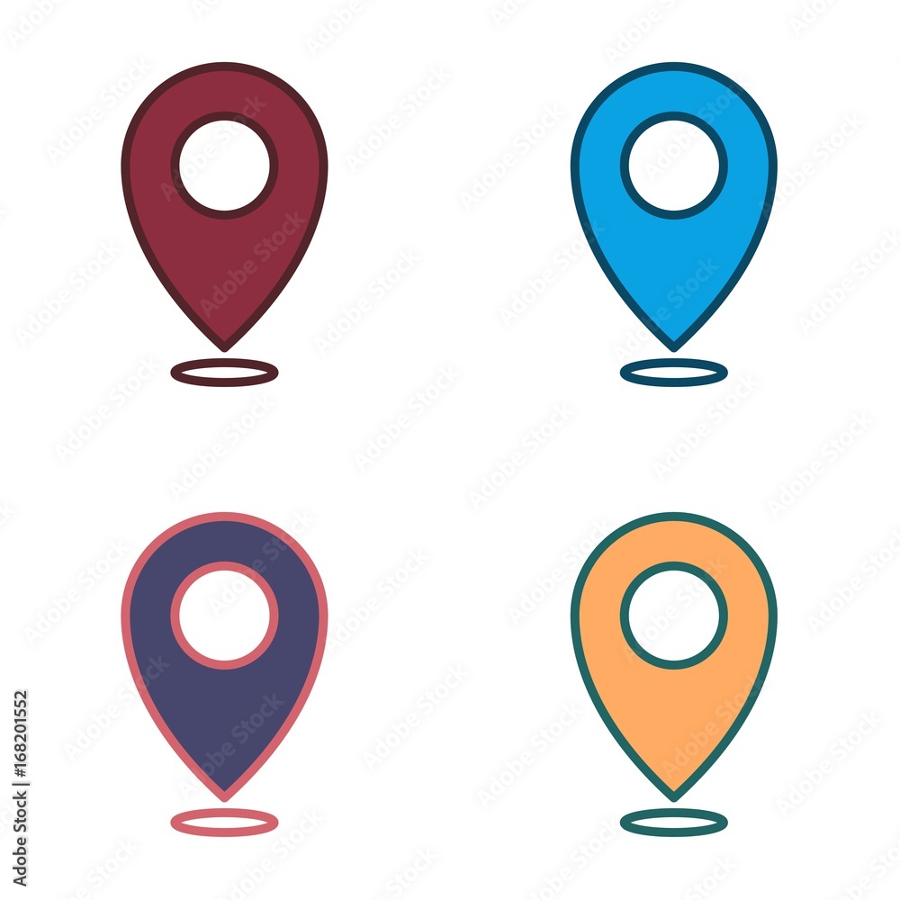 Map location set of icons - web signs - Navigation set colorful Map location set of icons - web signs - Navigation set colorful
