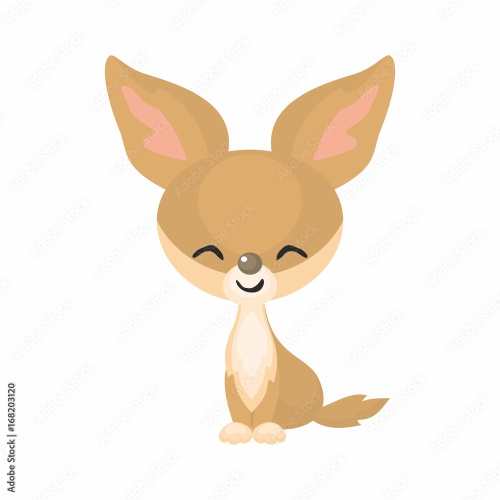The image of cute African animal in cartoon style. Vector illustration