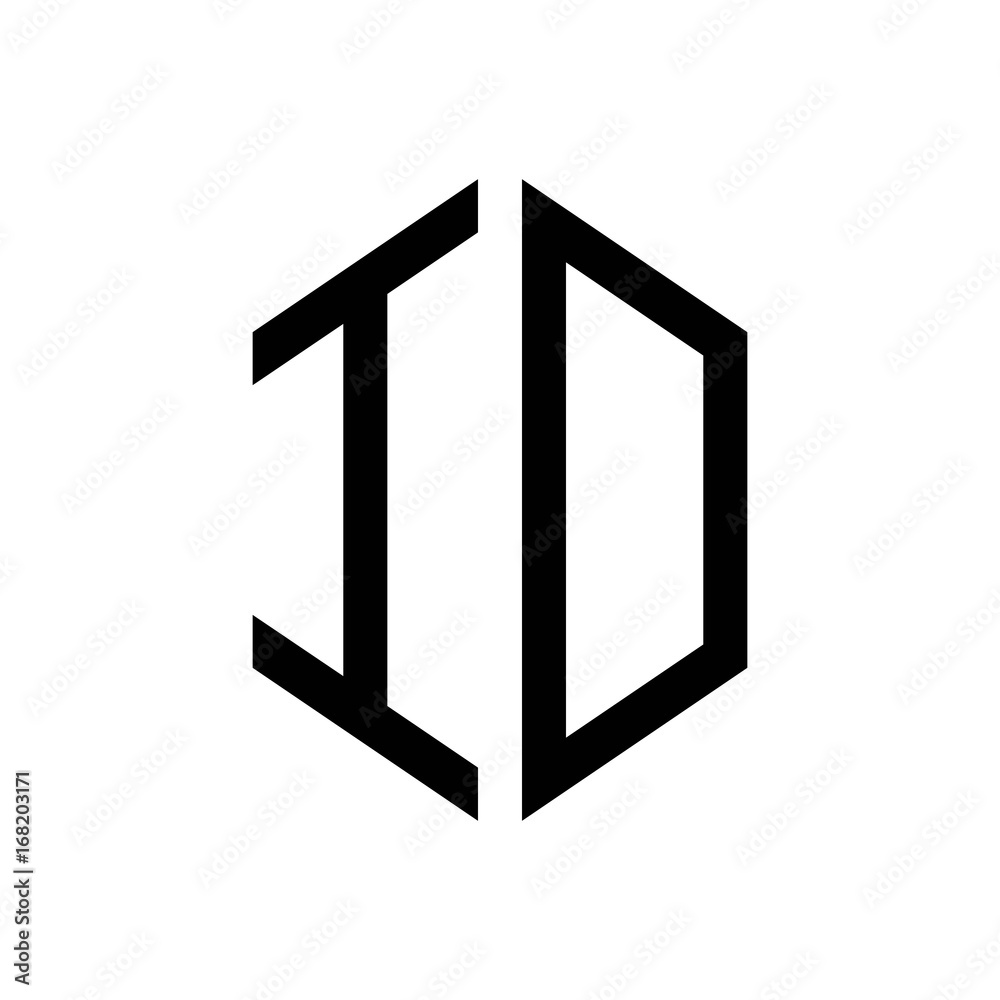 initial letters logo io black monogram hexagon shape vector initial letters logo io black monogram hexagon shape vector