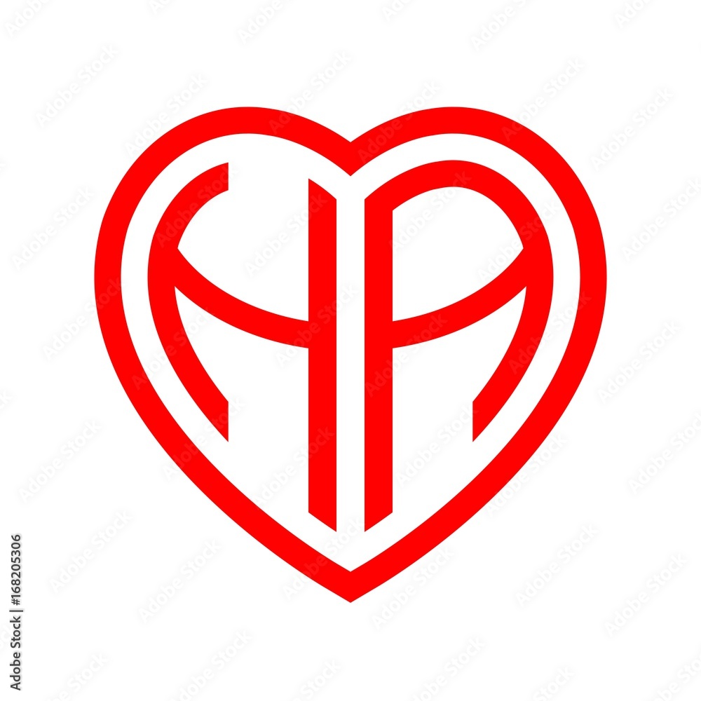 Initial HA with heart love logo template vector 20087948 Vector