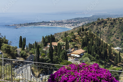 The town of Taormina in Sicily, Italy