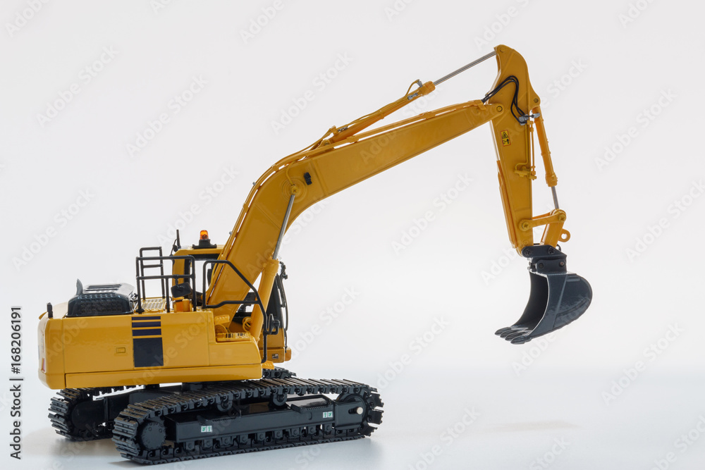 Crawler Excavator loader model on white background Crawler Excavator loader model on white background