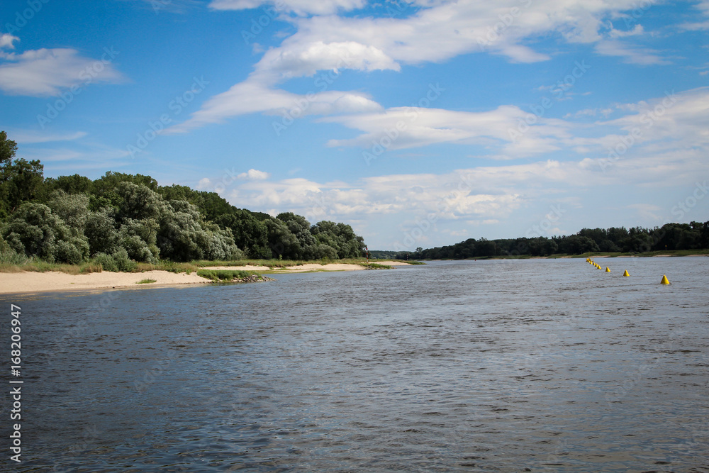 Elbe von Flussmitte, Landschaft, Natur 