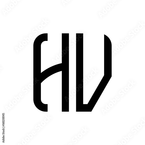 initial letters logo cw black monogram square rounded shape vector