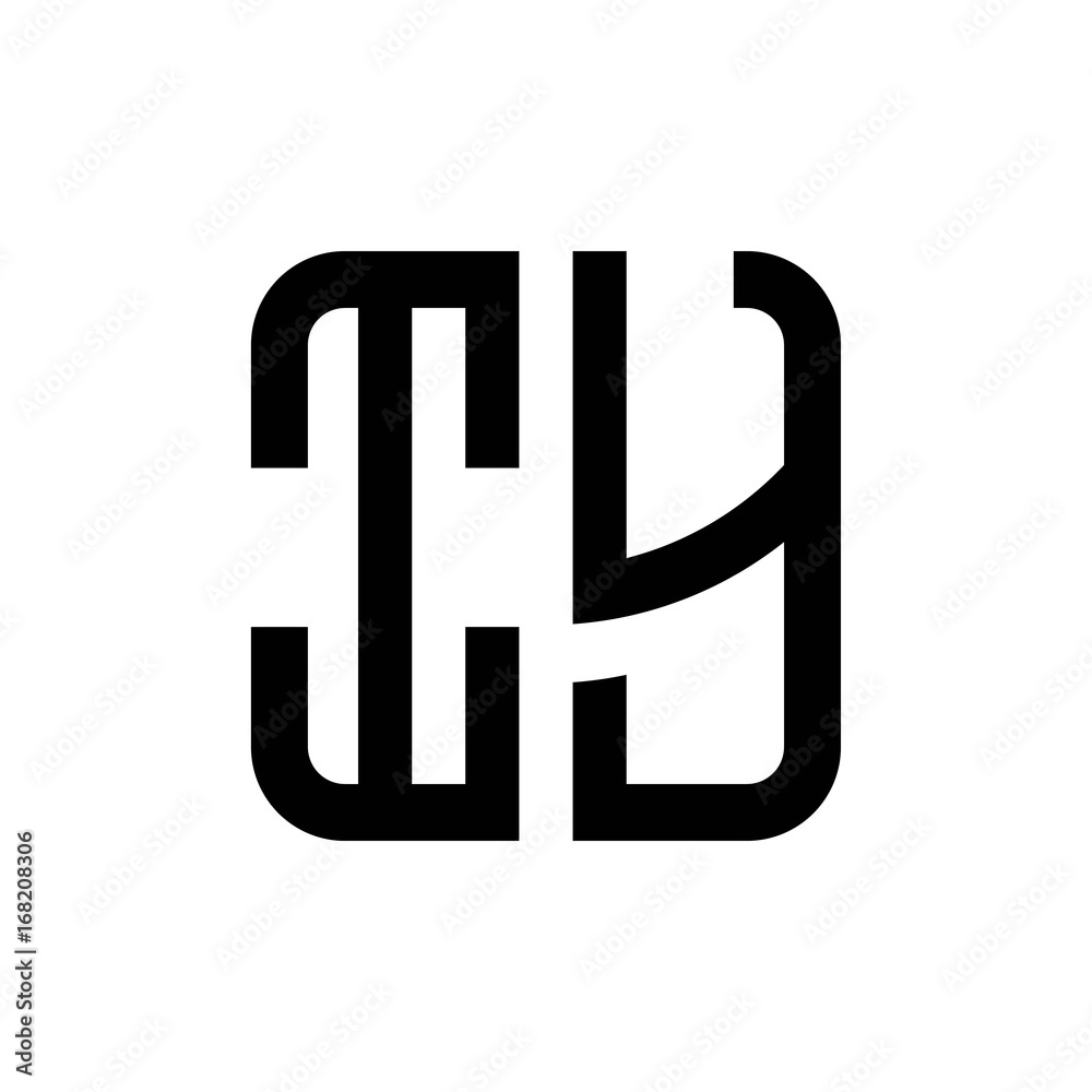 initial letters logo iy black monogram square rounded shape vector initial letters logo iy black monogram square rounded shape vector