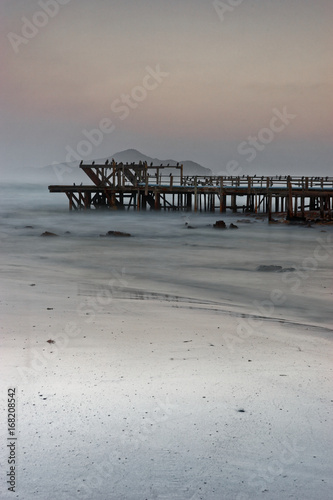 The Old Wooden Pier at Sunset - Long Exposure Seascape