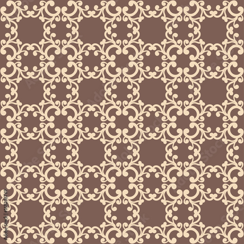 Vintage ornamental seamless vector pattern. Colored ornate background. Template can be used for wrapping paper, wallpaper, fabric, textile, flooring, oilcloth, tiling and other design.