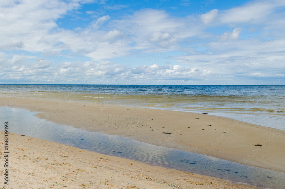 Baltic Sea coastline with cloudy sky, Latvia. Baltic Sea coastline with cloudy sky, Latvia.
