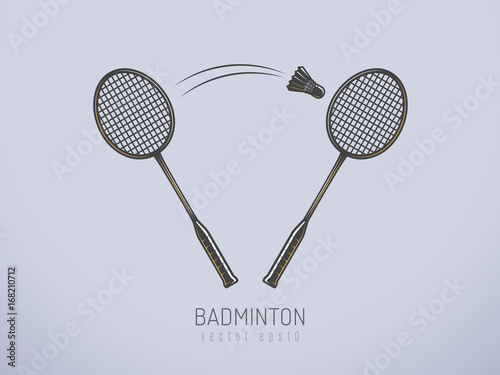 Badminton rackets vector illustration