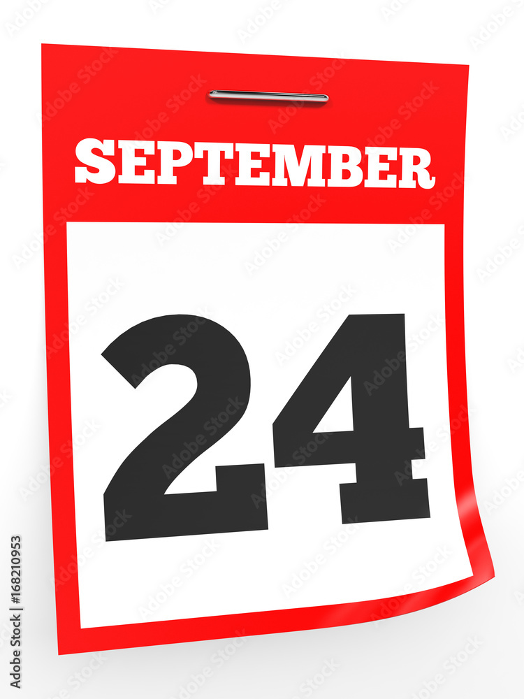 September 24. Calendar on white background. September 24. Calendar on white background.