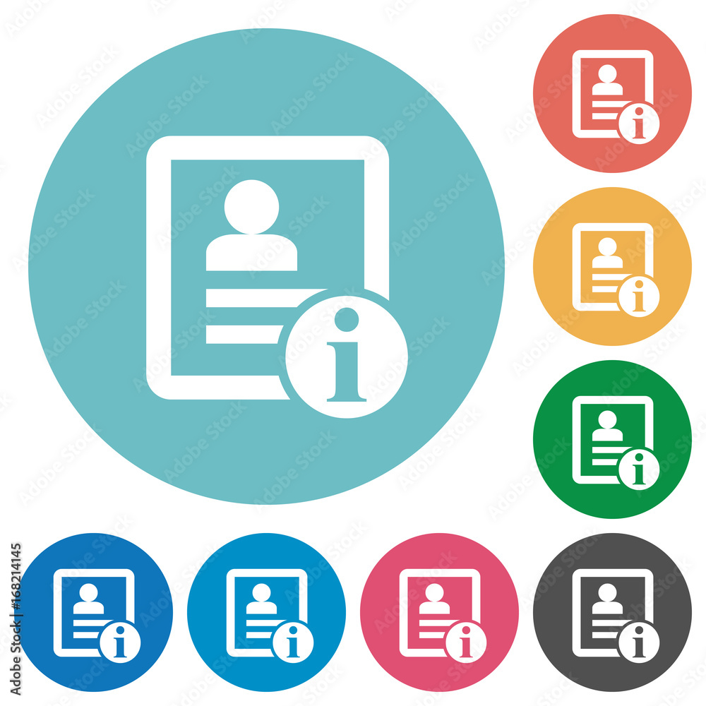 Contact information flat round icons Contact information flat round icons