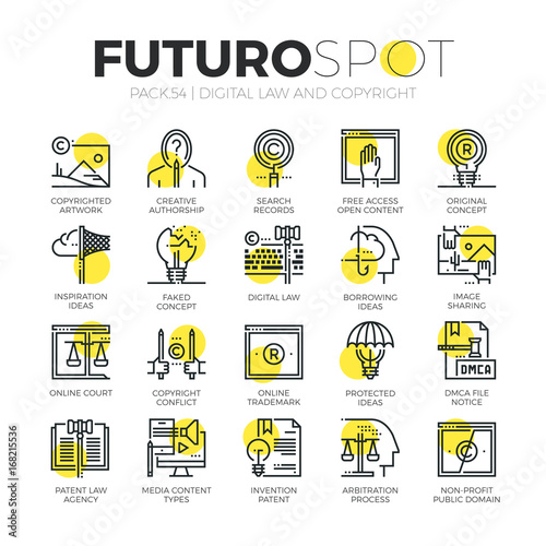 Digital Copyright Futuro Spot Icons