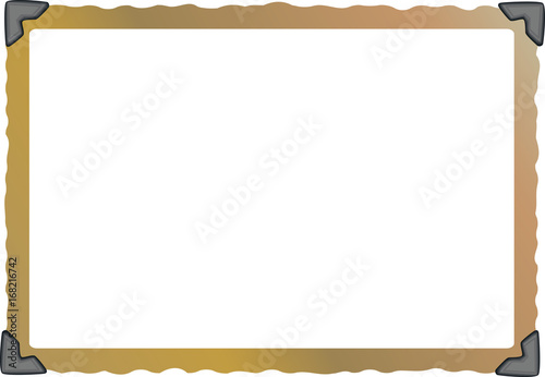 empty grungy photo frame with photo corners, copy space, vector illustration