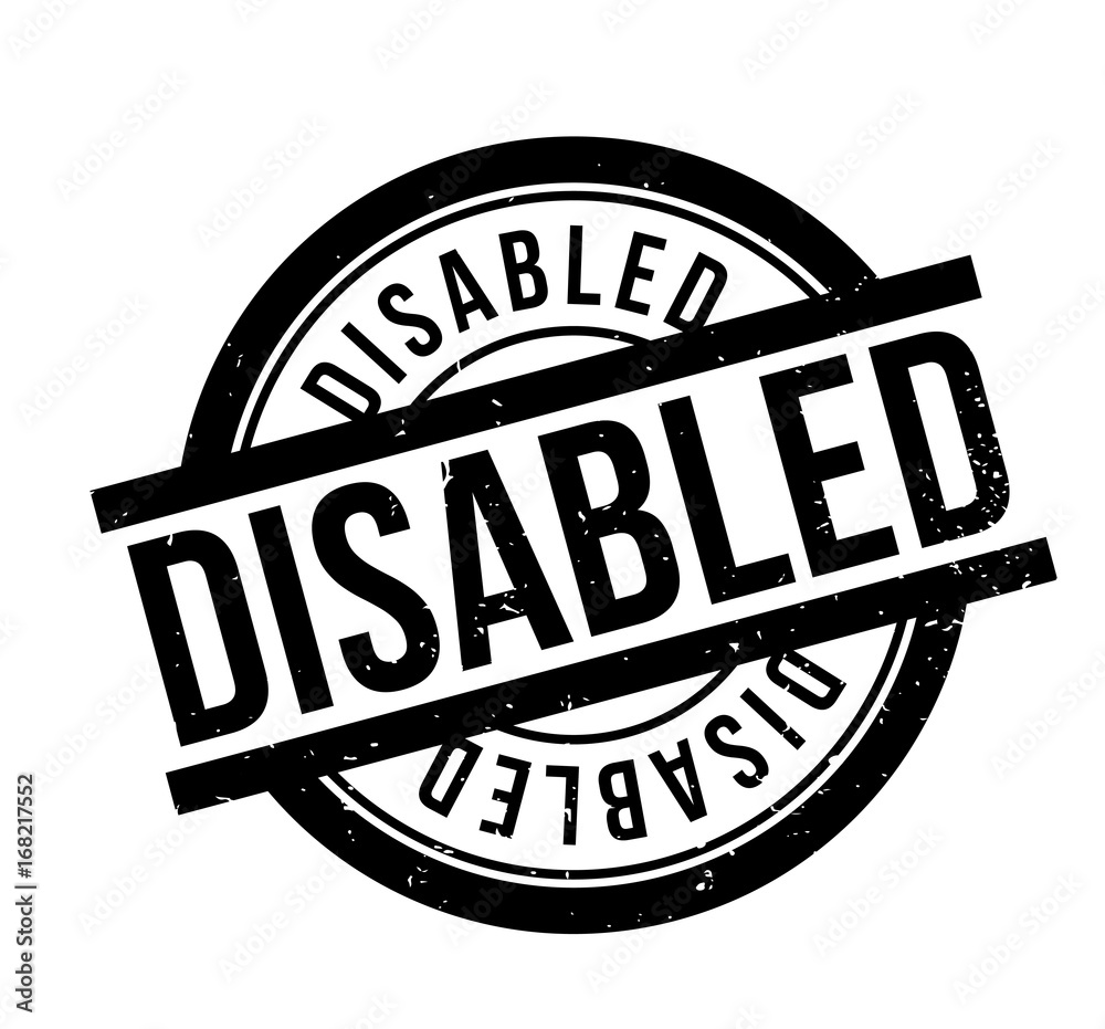 Disabled rubber stamp. Grunge design with dust scratches. Effects can be easily removed for a clean, crisp look. Color is easily changed. Disabled rubber stamp. Grunge design with dust scratches. Effects can be easily removed for a clean, crisp look. Color is easily changed.