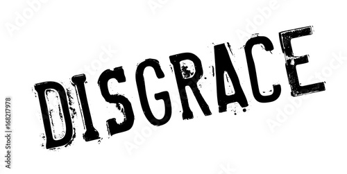 Disgrace rubber stamp. Grunge design with dust scratches. Effects can be easily removed for a clean, crisp look. Color is easily changed.