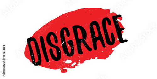 Disgrace rubber stamp. Grunge design with dust scratches. Effects can be easily removed for a clean, crisp look. Color is easily changed.
