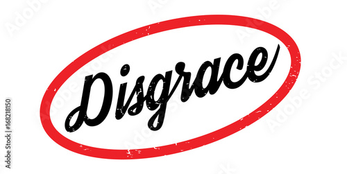 Disgrace rubber stamp. Grunge design with dust scratches. Effects can be easily removed for a clean, crisp look. Color is easily changed.
