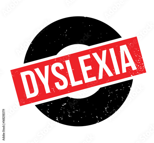 Dyslexia rubber stamp. Grunge design with dust scratches. Effects can be easily removed for a clean, crisp look. Color is easily changed.