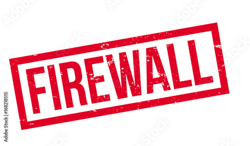 Firewall rubber stamp. Grunge design with dust scratches. Effects can be easily removed for a clean, crisp look. Color is easily changed.
