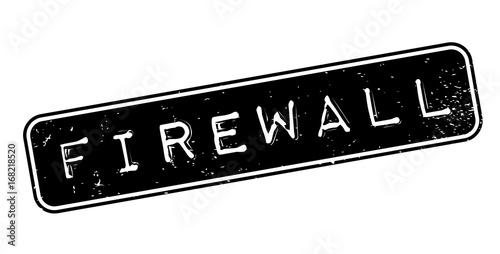 Firewall rubber stamp. Grunge design with dust scratches. Effects can be easily removed for a clean, crisp look. Color is easily changed.