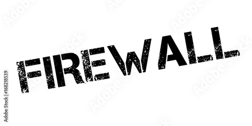 Firewall rubber stamp. Grunge design with dust scratches. Effects can be easily removed for a clean, crisp look. Color is easily changed.