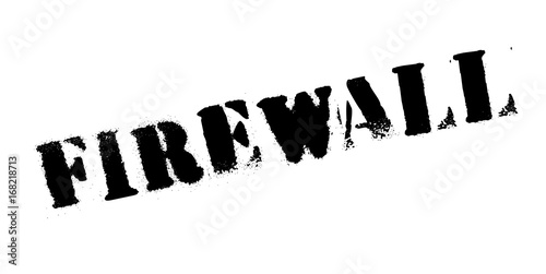 Firewall rubber stamp. Grunge design with dust scratches. Effects can be easily removed for a clean, crisp look. Color is easily changed.