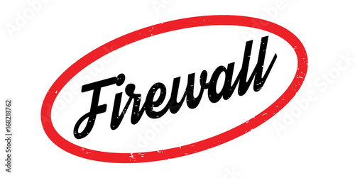 Firewall rubber stamp. Grunge design with dust scratches. Effects can be easily removed for a clean, crisp look. Color is easily changed.