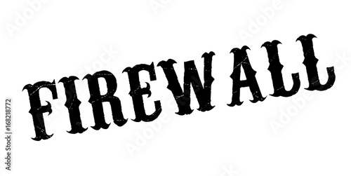 Firewall rubber stamp. Grunge design with dust scratches. Effects can be easily removed for a clean, crisp look. Color is easily changed.