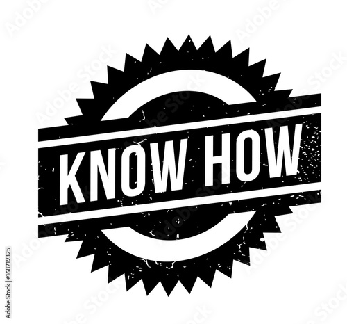 Know How rubber stamp. Grunge design with dust scratches. Effects can be easily removed for a clean, crisp look. Color is easily changed.