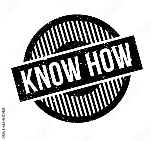 Know How rubber stamp. Grunge design with dust scratches. Effects can be easily removed for a clean, crisp look. Color is easily changed.