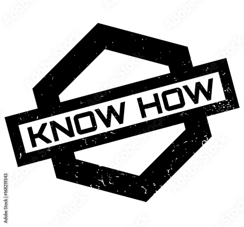 Know How rubber stamp. Grunge design with dust scratches. Effects can be easily removed for a clean, crisp look. Color is easily changed.