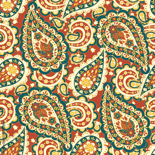 Seamless Paisley pattern. Floral vector illustration