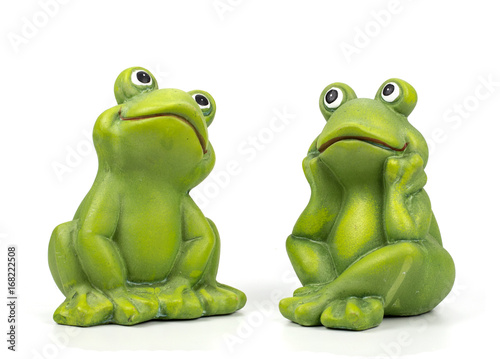 Frogs on a white background