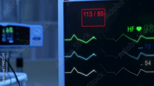 Cinemagraph of pulse checking E.C.G Monitor with pulse