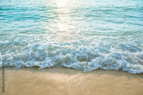 beautiful wave of ocean on the beach