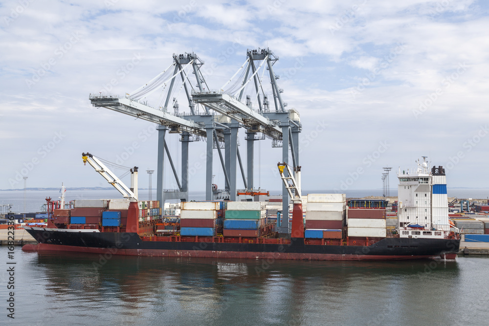 Containerterminal in Aarhus, Dänemark Containerterminal in Aarhus, Dänemark