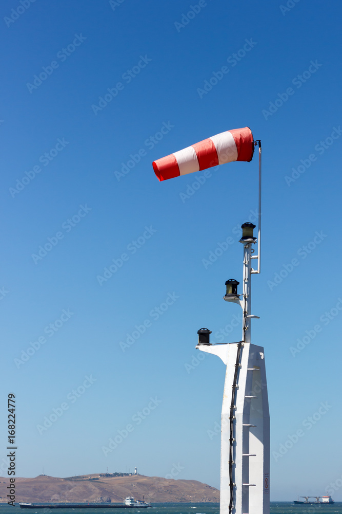 Wind gauge on the mast of the ship Wind gauge on the mast of the ship