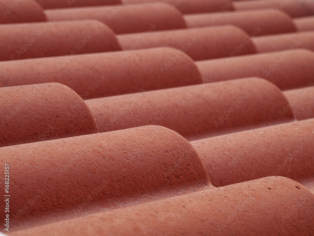 closeup fragment of tile roof, shallow depth of field closeup fragment of tile roof, shallow depth of field