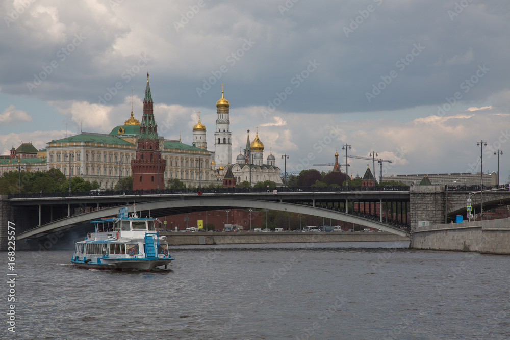 Wide shot cityskape summer Moscow Russia May 2017