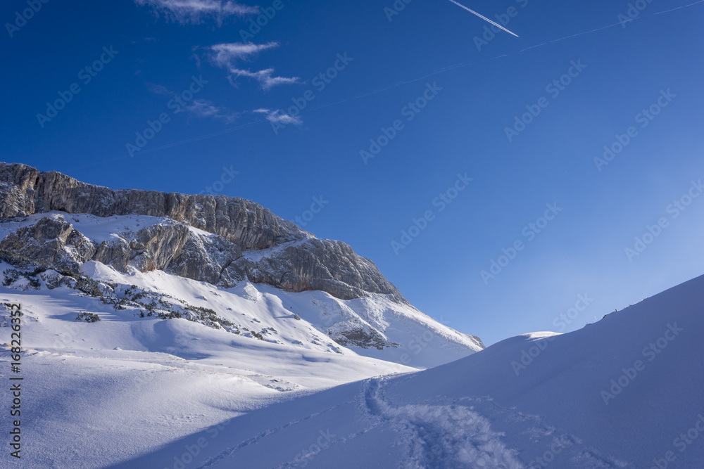 Alpen, Winter, Urlaub, Freizeit, Wandern, Schnee, Sonne, Halo, Rainbow