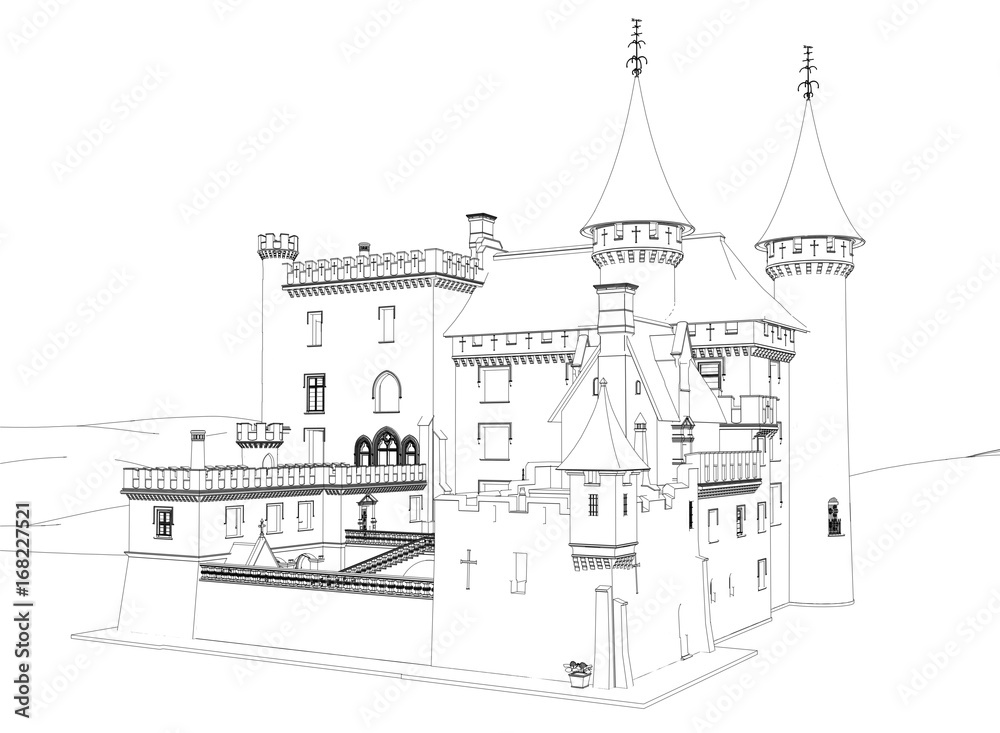 Fantasy Ancient Castle 3d render