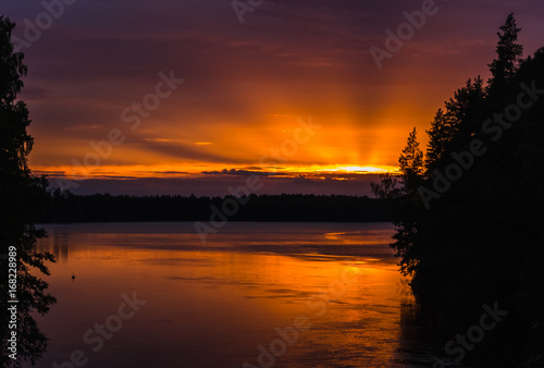 Sunset view in Konnekoski, Rautalampi, Finland © Tero