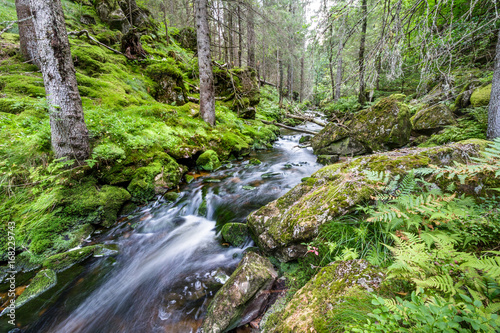 Water flow in a stream, long exposure