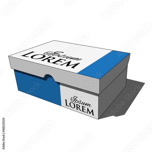 3D image - colored isolated closed shoes box