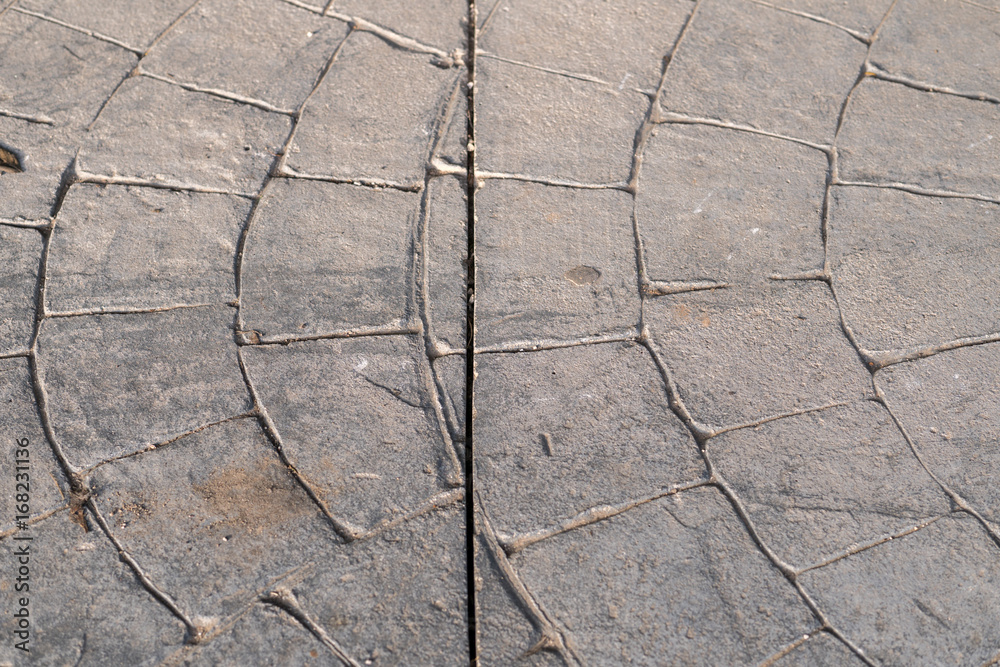 expansion joint without fracture or fissure. Dilatation joint on