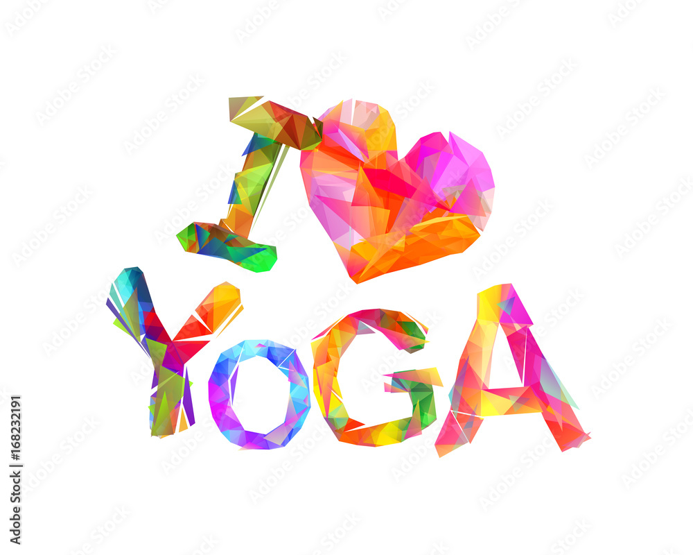 Fototapeta premium I love yoga. Vector inscription